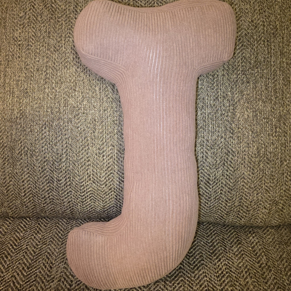 Mauve Pink Corduroy Letter "J" Pillow By The Spring Shop BNWT